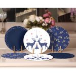 - Supla6li-Set506-Gorsel2 - Realhomes  6'lı Geyikli Çiçekli Yılbaşı Temalı Özel Tasarım Servis Altlığı & Supla Realhomes