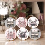 6'lı Renkli Zemin Antika Daktilo Çizimli Servis Altlığı & Supla Realhomes