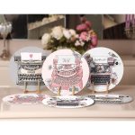 6'lı Renkli Zemin Antika Daktilo Çizimli Servis Altlığı & Supla Realhomes