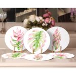 - Supla6li-Set513-Gorsel2 - Realhomes  6'lı Egzotik Yaprak Tasarımlı Servis Altlığı & Supla Realhomes