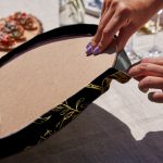 6'lı Siyah Zeminli Gold Detaylı Özel Tasarım Servis Altlığı & Supla Realhomes