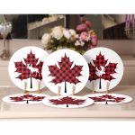 6'lı Ekose Yaprak Tasarımlı Servis Altlığı & Supla Realhomes