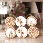 6'lı Özel Çizim Zürafa Tasarımlı Servis Altlığı & Supla Realhomes