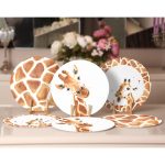 6'lı Özel Çizim Zürafa Tasarımlı Servis Altlığı & Supla Realhomes