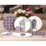 6'lı Kalp & Kaktüs Özel Tasarım Servis Altlığı & Supla Realhomes