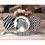 6'lı Siyah Beyaz Zebra Desen Tasarımlı Servis Altlığı & Supla Realhomes