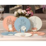 6'lı Renkli Zemin Deniz Yosunu Çizimli Servis Altlığı & Supla Realhomes