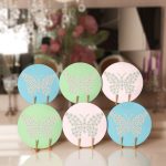 6'lı Renkli Zemin Papatya Kelebek Özel Tasarımlı Servis Altlığı & Supla Realhomes