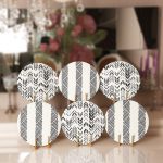 6'lı Özel Tasarım İskandinav Çizimli Servis Altlığı & Supla Realhomes