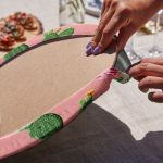 6'lı Pembe Zemin Kaktüs Tasarımlı Servis Altlığı & Supla Realhomes