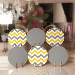 6'lı Sarı Gri Zigzag Özel Tasarımlı Servis Altlığı & Supla Realhomes