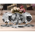 - Supla6li-Set76-Gorsel2 - Realhomes 6'lı Siyah Beyaz Tropik Yaprak Motifli Servis Altlığı & Supla Realhomes