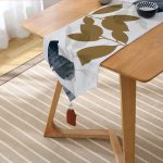 - UcgenRunner-10006-Gorsel2 - Realhomes Özel Tasarım Yaprak Motifli Dijital Baskılı Modern Püsküllü Şönil Üçgen Runner Realhomes