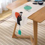 - UcgenRunner-10093-Gorsel2 - Realhomes Sanatsal Yeşeren Çiçek Tasarımlı Dijital Baskılı Dekoratif Püsküllü Şönil Üçgen Runner Realhomes