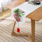 Şirin Çaydanlık Vazo Tasarımlı Dijital Baskılı Modern Püsküllü Şönil Üçgen Runner Realhomes