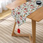 - UcgenRunner-10133-Gorsel2 - Realhomes  Şamdan Tasarımlı Yılbaşı Konseptli Dijital Baskılı Dekoratif Püsküllü Şönil Üçgen Runner Realhomes