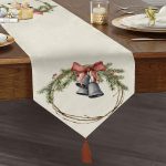 - UcgenRunner-10170-Gorsel1 - Realhomes  Çanlı Çelenk Tasarımlı Dijital Baskılı Modern Püsküllü Şönil Üçgen Runner Realhomes