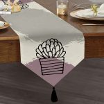 - UcgenRunner-10221-Gorsel1 - Realhomes Renkli Zemin Kaktüs Tasarımlı Dijital Baskılı Modern Püsküllü Şönil Üçgen Runner Realhomes