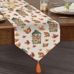 - UcgenRunner-10351-Gorsel1 - Realhomes  Şamdan & Sonbahar Tasarımlı Dijital Baskılı Modern Püsküllü Şönil Üçgen Runner Realhomes