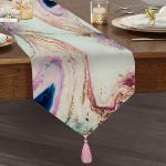 - UcgenRunner-3910-Gorsel1 - Realhomes Realhomes Sulu Boya Desenli Özel Tasarım Dijital Baskılı Modern Püsküllü Şönil Üçgen Runner Realhomes