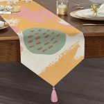 RealHomes Dijital Baskılı Özel Tasarım Püsküllü Şönil Üçgen Runner Realhomes