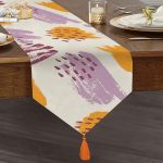 RealHomes Dijital Baskılı Özel Tasarım Püsküllü Şönil Üçgen Runner Realhomes