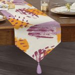 RealHomes Dijital Baskılı Özel Tasarım Püsküllü Şönil Üçgen Runner Realhomes