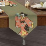 Realhomes Özel Tasarım Dijital Baskılı Modern Püsküllü Şönil Üçgen Runner Realhomes