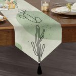 - UcgenRunner-7079-Gorsel1 - Realhomes Realhomes Soft Renkli Onedraw Yaprak Temalı Dijital Baskılı Özel Tasarım Püsküllü Şönil Üçgen Runner Realhomes