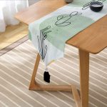 - UcgenRunner-7079-Gorsel2 - Realhomes Realhomes Soft Renkli Onedraw Yaprak Temalı Dijital Baskılı Özel Tasarım Püsküllü Şönil Üçgen Runner Realhomes