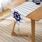 - UcgenRunner-7199-Gorsel2 - Realhomes Realhomes Gri Beyaz Çizgili Çapa Desenli Dijital Baskılı Özel Tasarım Püsküllü Şönil Üçgen Runner Realhomes