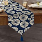 Realhomes Renkli Zemin Üzerinde Onedraw Çizimli Limon Dijital Baskılı Özel Tasarım Püsküllü Şönil Üçgen Runner Realhomes