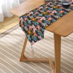 - UcgenRunner-7260-Gorsel2 - Realhomes  Realhomes Siyah Zemin Üzerinde Rengarenk Çiçek Desenli Dijital Baskılı Özel Tasarım Püsküllü Şönil Üçgen Runner Realhomes