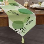 Realhomes Özel Tasarım Dijital Baskılı Modern Püsküllü Şönil Üçgen Runner Realhomes