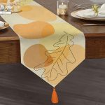 Realhomes Özel Tasarım Dijital Baskılı Modern Püsküllü Şönil Üçgen Runner Realhomes