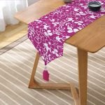 - UcgenRunner-7616-Gorsel2 - Realhomes Realhomes Rengarenk Zemin Üzerinde Çiçek Desenli Dijital Baskılı Özel Tasarım Püsküllü Şönil Üçgen Runner Realhomes