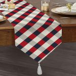 - UcgenRunner-7649-Gorsel1 - Realhomes Realhomes Beyaz Zemin Üzerinde Renkli Geometrik Desenli Dijital Baskılı Özel Tasarım Püsküllü Şönil Üçgen Runner Realhomes