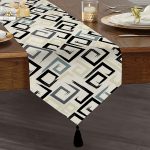 - UcgenRunner-7750-Gorsel1 - Realhomes  Özel Tasarım Geometrik Çizimli Dijital Baskılı Dekoratif Püsküllü Şönil Üçgen Runner Realhomes