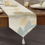 - UcgenRunner-8528-Gorsel1 - Realhomes  Realhomes Beyaz Zemin Üzerinde Mermer Desenli  Dijital Baskılı Özel Tasarım Püsküllü Şönil Üçgen Runner Realhomes