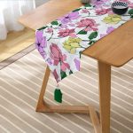 - UcgenRunner-8657-Gorsel2 - Realhomes  Realhomes Beyaz Zemin Üzerinde Rengarenk Çiçek Desenli Dijital Baskılı Özel Tasarım Püsküllü Şönil Üçgen Runner Realhomes