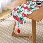 - UcgenRunner-8703-Gorsel2 - Realhomes  Realhomes Beyaz Zemin Üzerinde Çamağacı Desenli Dijital Baskılı Özel Tasarım Püsküllü Şönil Üçgen Runner Realhomes