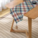 Realhomes Renkli Zemin Üzerinde Pastel Renkli Ekose Desenli Dijital Baskılı Özel Tasarım Püsküllü Şönil Üçgen Runner Realhomes