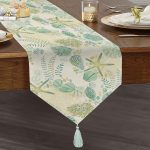 - UcgenRunner-8784-Gorsel1 - Realhomes Realhomes Beyaz Zemin Üzerinde Deniz Yıldızı Desenli Dijital Baskılı Özel Tasarım Püsküllü Şönil Üçgen Runner Realhomes