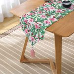 - UcgenRunner-8874-Gorsel2 - Realhomes  Realhomes Beyaz Zemin Üzerinde Renkli Kaktüs Desenli Dijital Baskılı Özel Tasarım Püsküllü Şönil Üçgen Runner Realhomes