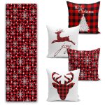 Dama Zemin Fashion Girl Motifli 4 Kırlent Kılıfı ve 1 Runner Seti Realhomes