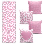 Lacivert Denizci Desenli Çapa & Dümen Tasarımlı 4 Kırlent 1 Runner Seti Realhomes