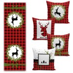 Mavi & Beyaz Gül Özel Tasarım 4 Kırlent 1 Runner Seti Realhomes