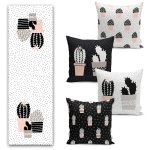 Bohem Özel Tasarım Dijital Baskılı 4 Kırlent 1 Runner Seti Realhomes