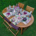 4+1 Gül Motifli Dijital Baskılı Amerikan Servis & Runner Seti Realhomes