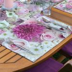 4+1 Gül Motifli Dijital Baskılı Amerikan Servis & Runner Seti Realhomes